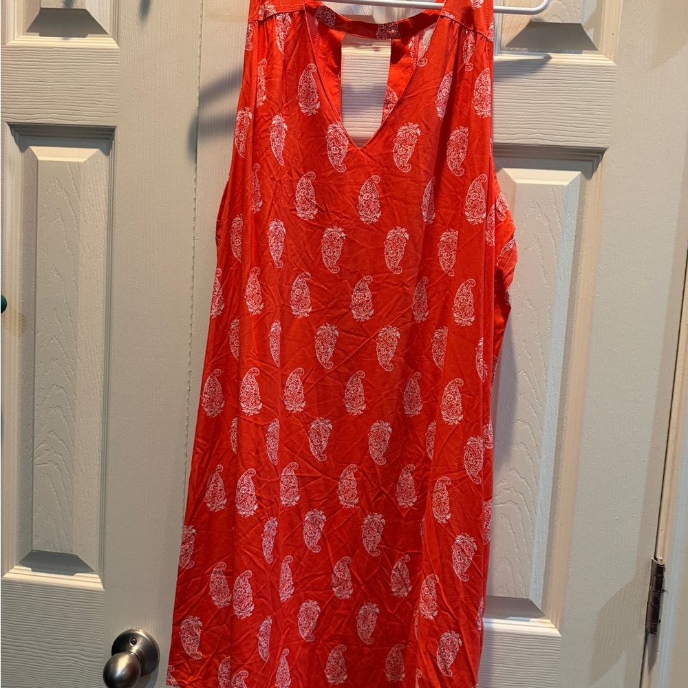 Old Navy Red Dress with White Design